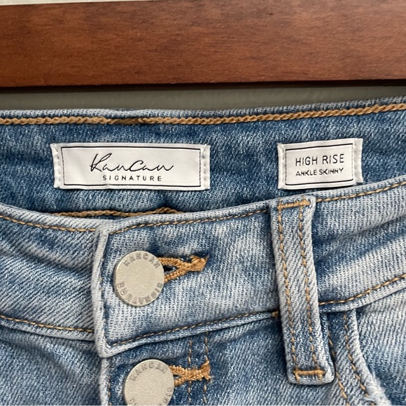 KanCan high rise skinny jeans distressed button fly size 28 - Picture 6 of 9